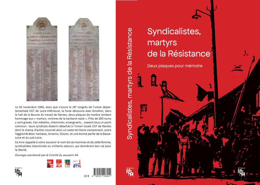 Couverture du livre : Syndicalistes, martyrs de la Résistance Deux plaques pour mémoire